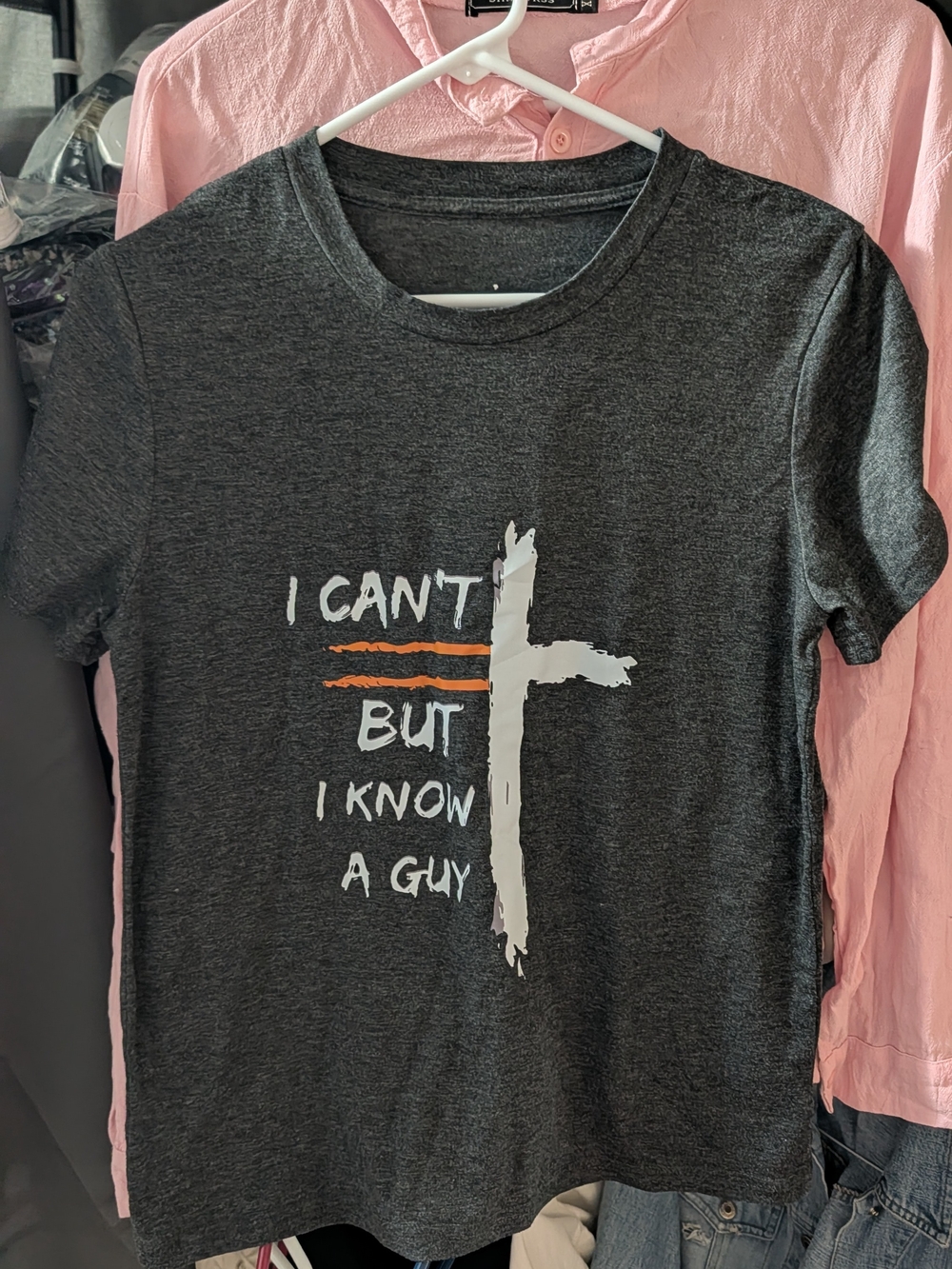 Graphic Tee - Dark Gray Cross Design